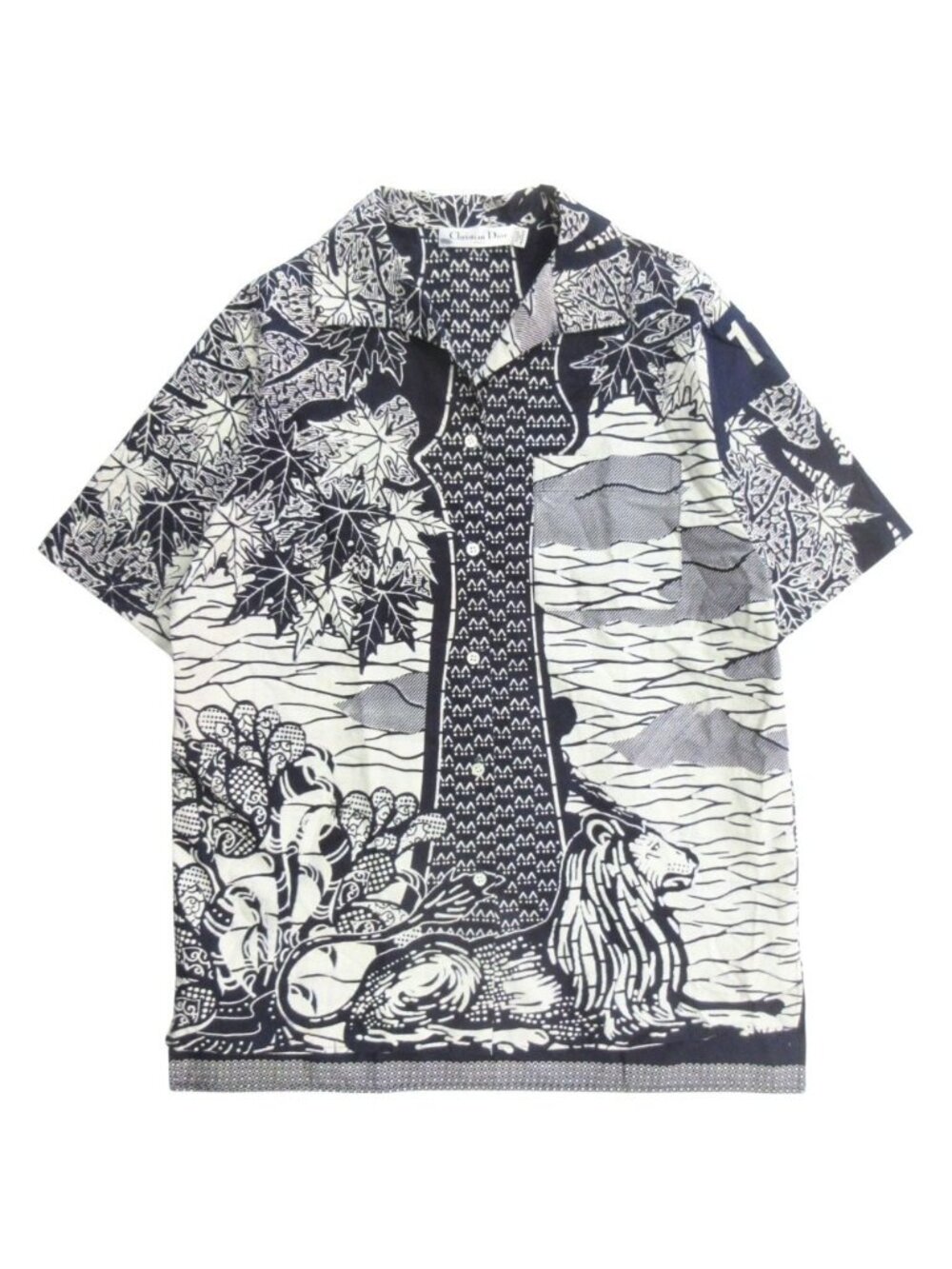 Dior Sample Open Color Aloha Shirt Top Short Sleeve All Over Pattern